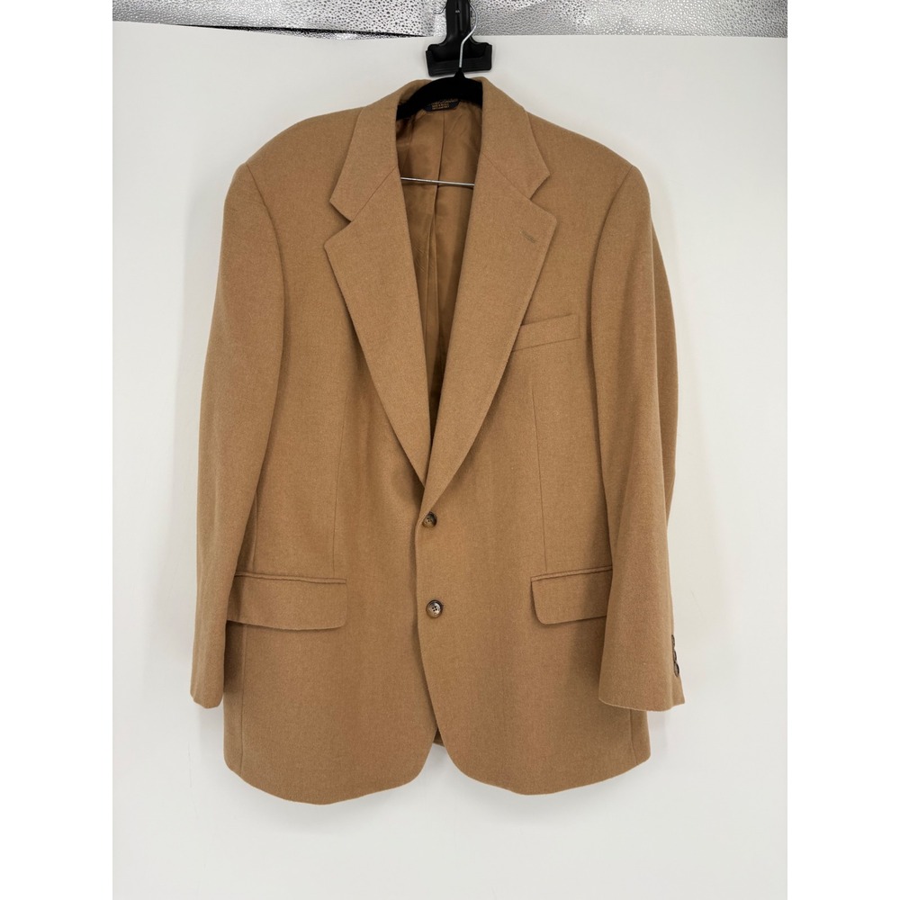 Brooks Brothers Blazer Mens 44 RG Tan 100% Camelhair Sport Coat 2-Button Classic